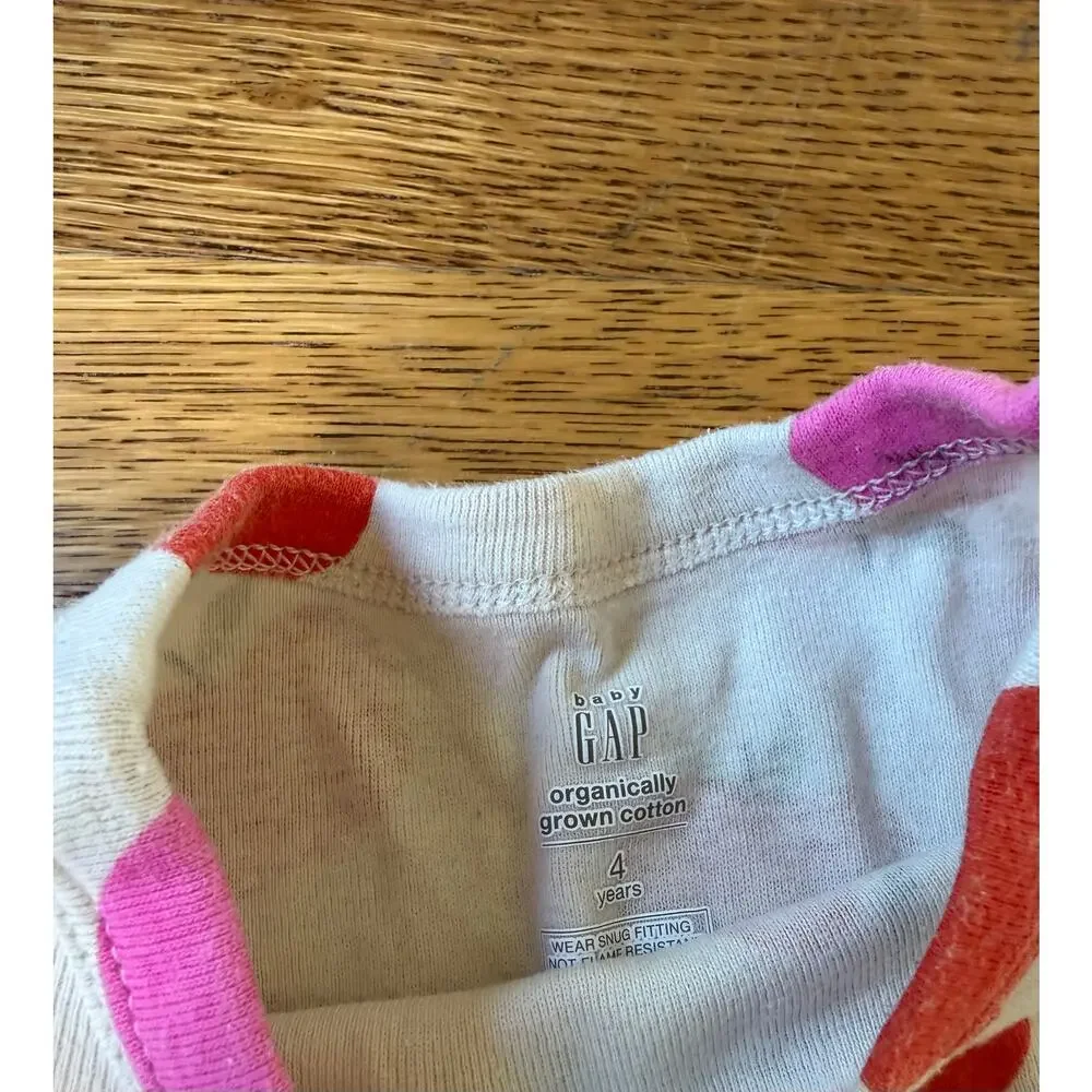 Gap Girls' Apple Print Long John Pajamas Size 4